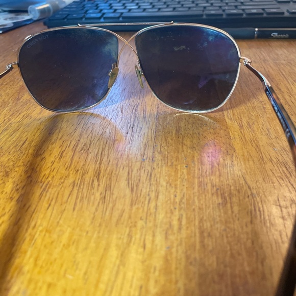 Tom Ford April TF393 Oversized Gold Aviator Sunglasses Made in Italy-With Case - Picture 4 of 9